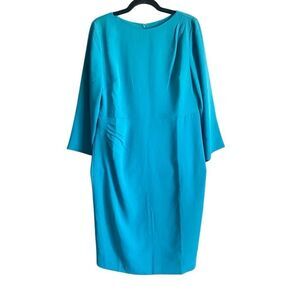 J.Jill Green Long Sleeve Pleated Dress. Size 14.